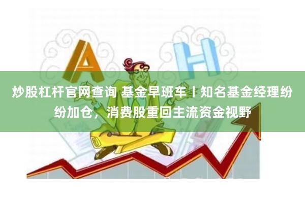炒股杠杆官网查询 基金早班车丨知名基金经理纷纷加仓，消费股重回主流资金视野