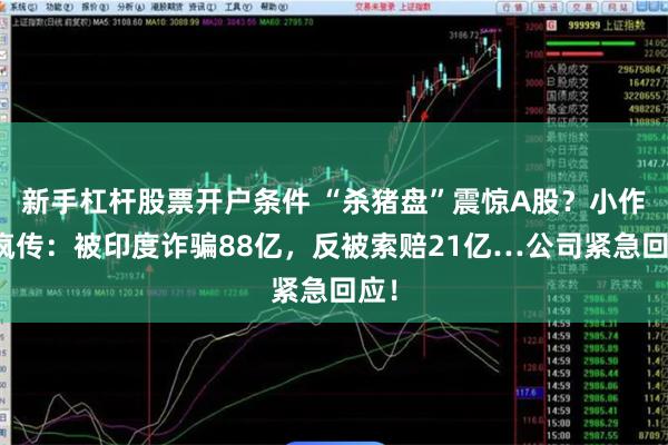 新手杠杆股票开户条件 “杀猪盘”震惊A股？小作文疯传：被印度诈骗88亿，反被索赔21亿…公司紧急回应！