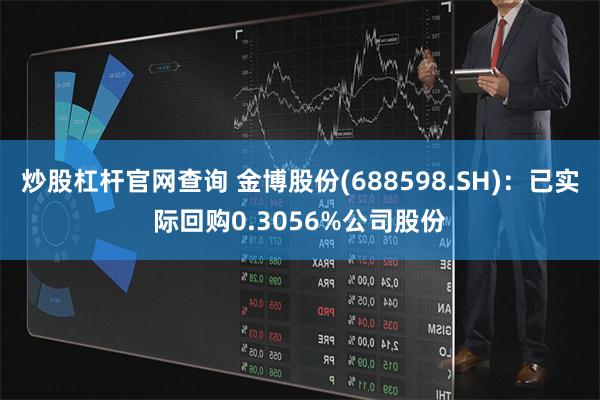 炒股杠杆官网查询 金博股份(688598.SH)：已实际回购0.3056%公司股份