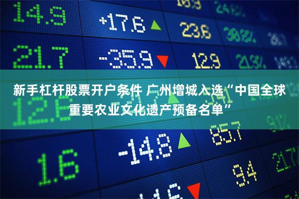 新手杠杆股票开户条件 广州增城入选“中国全球重要农业文化遗产预备名单”